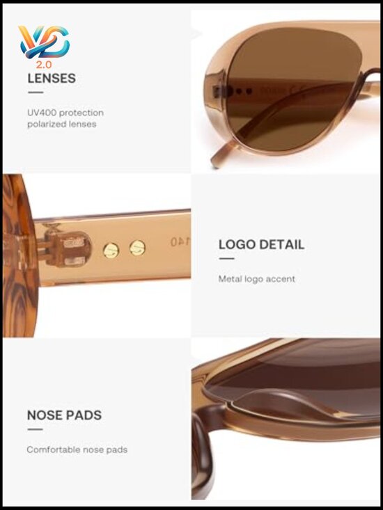 Retro Oversized 90s Aviator Square Sunglasses Trending Vintage Shades main image 7